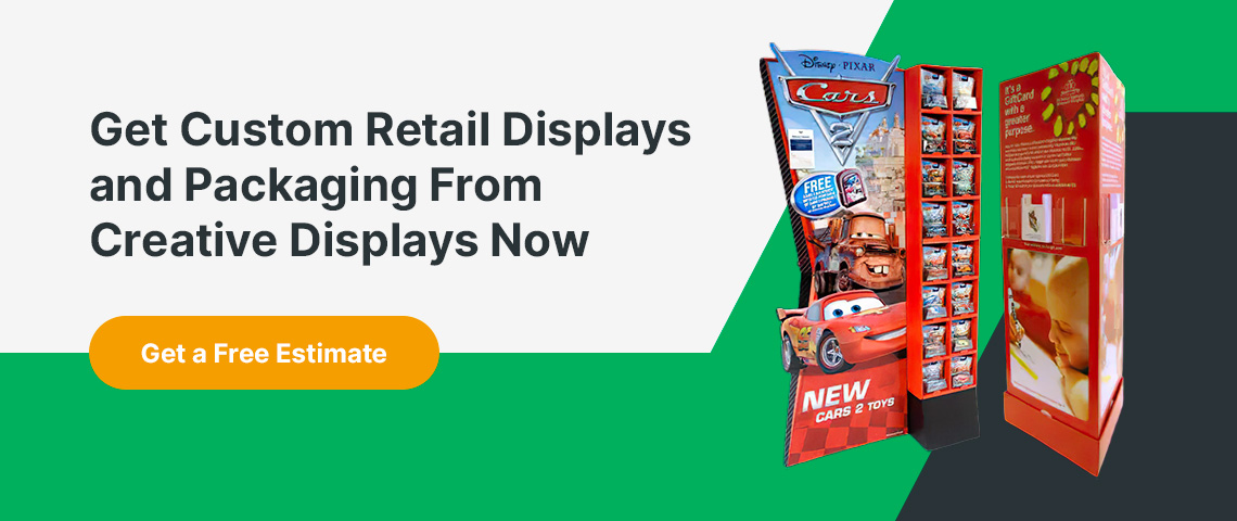 Get colorful retail displays from Creative Displays Now