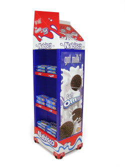 Oreo cookies and milk display
