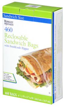 Bulk sandwich bags retail packaging