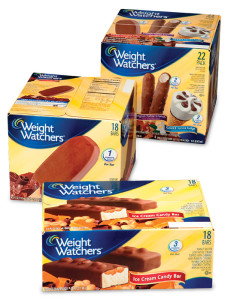 Weight watchers ice cream candy bars packaging