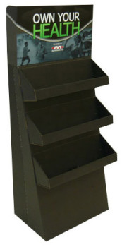 Cardboard Floor Display with 3 Shelves