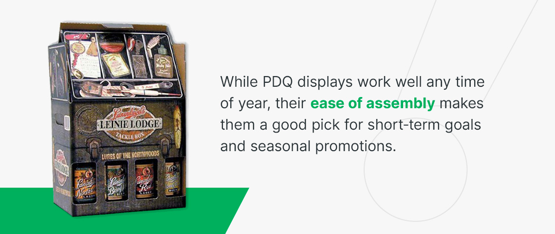 PDQ displays are easy to assemble