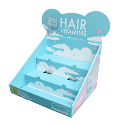 Sugar bear hair transparent counter display