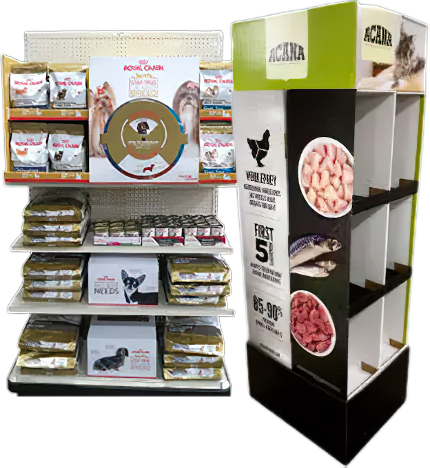 Custom retail displays for pet supplies