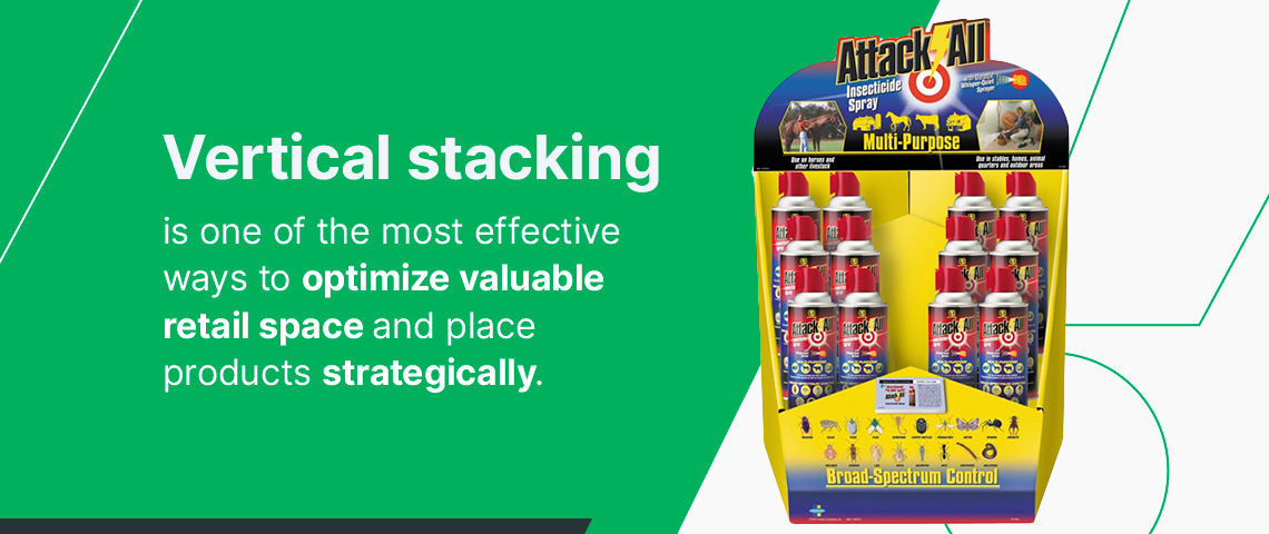 vertical stacking display for space optimization 