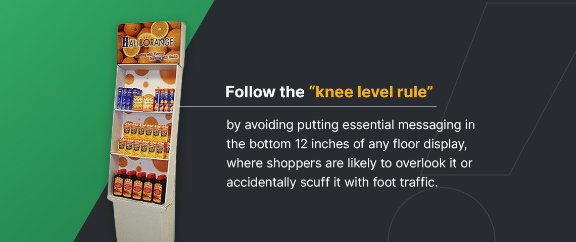 follow the knee level rule for merchandising